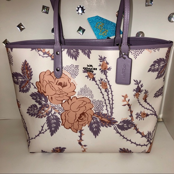 Coach Handbags - COACH💎THORN ROSE CITY REVERSIBLE TOTE LILAC